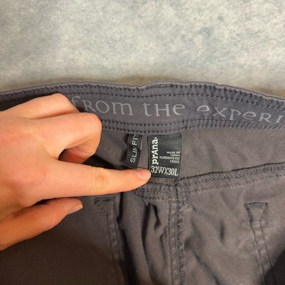 Prana Men’s Cargo Hiking Pants Gray 32x30 Straight Leg Outdoor Pockets - Picture 9 of 16